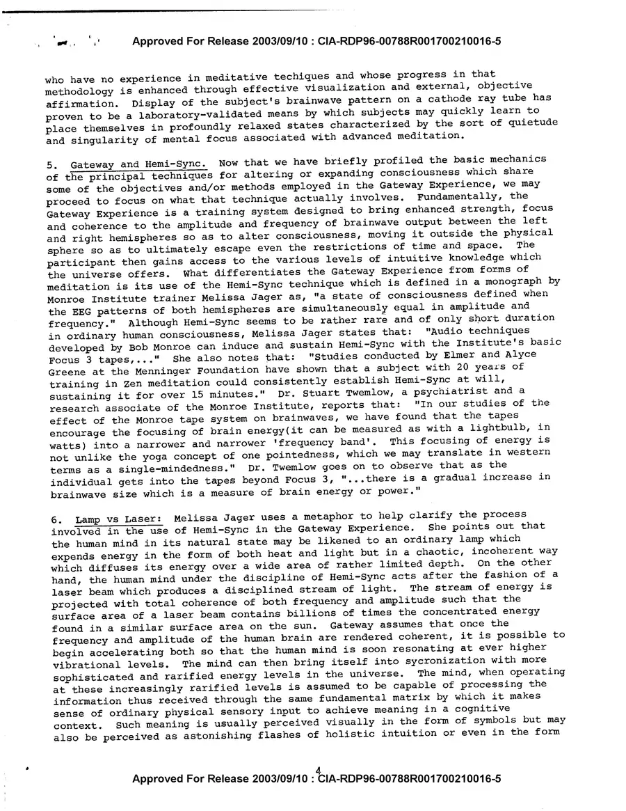 Analysis and Assessment of Gateway Process — source page 6, facsimile of the released scan