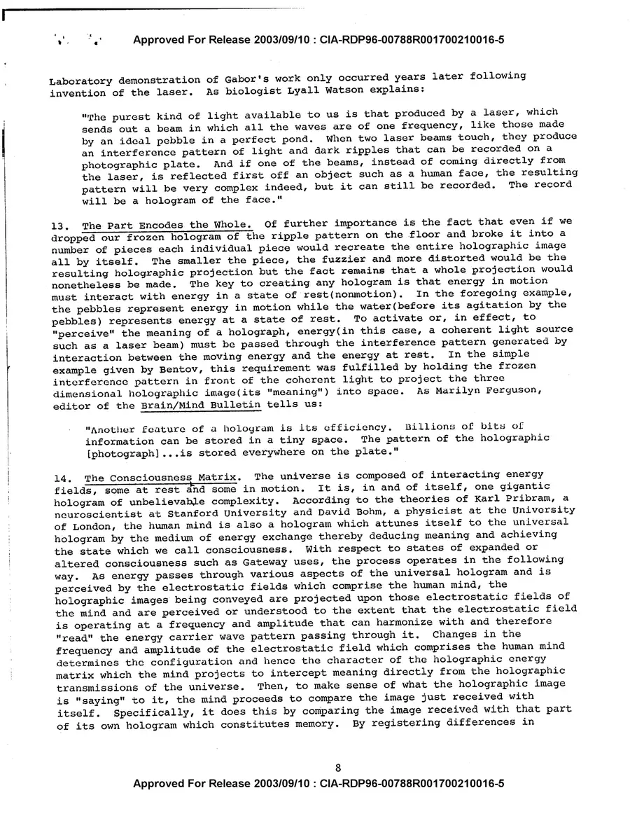 Analysis and Assessment of Gateway Process — source page 10, facsimile of the released scan