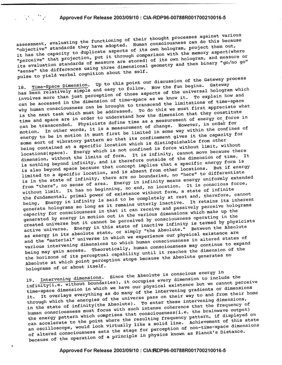 Analysis and Assessment of Gateway Process — source page 13, facsimile of the released scan