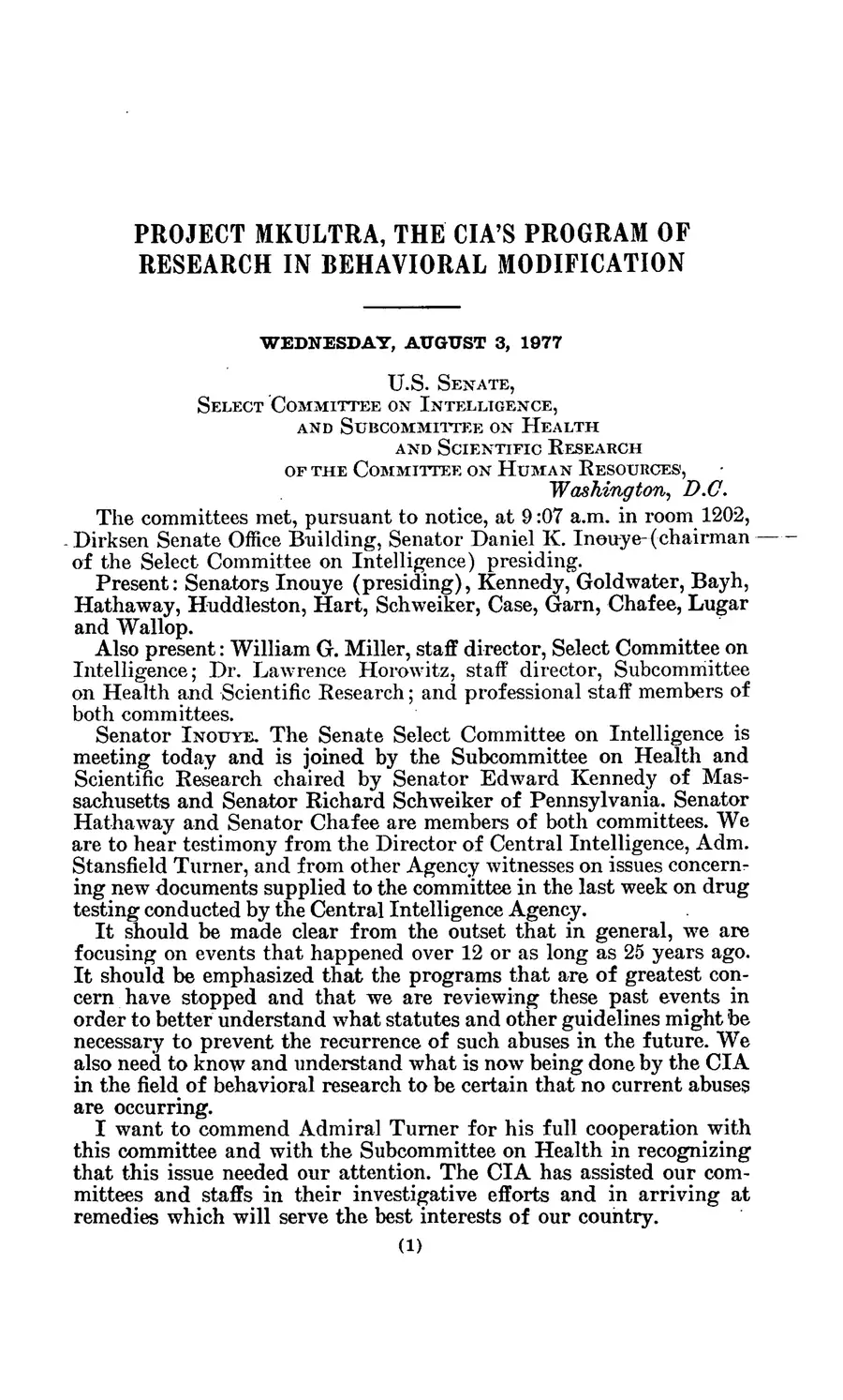 Project MKULTRA, the CIA's Program of Research in Behavioral Modification — source page 5, facsimile of the released scan