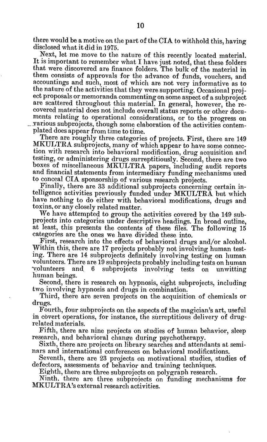 Project MKULTRA, the CIA's Program of Research in Behavioral Modification — source page 14, facsimile of the released scan