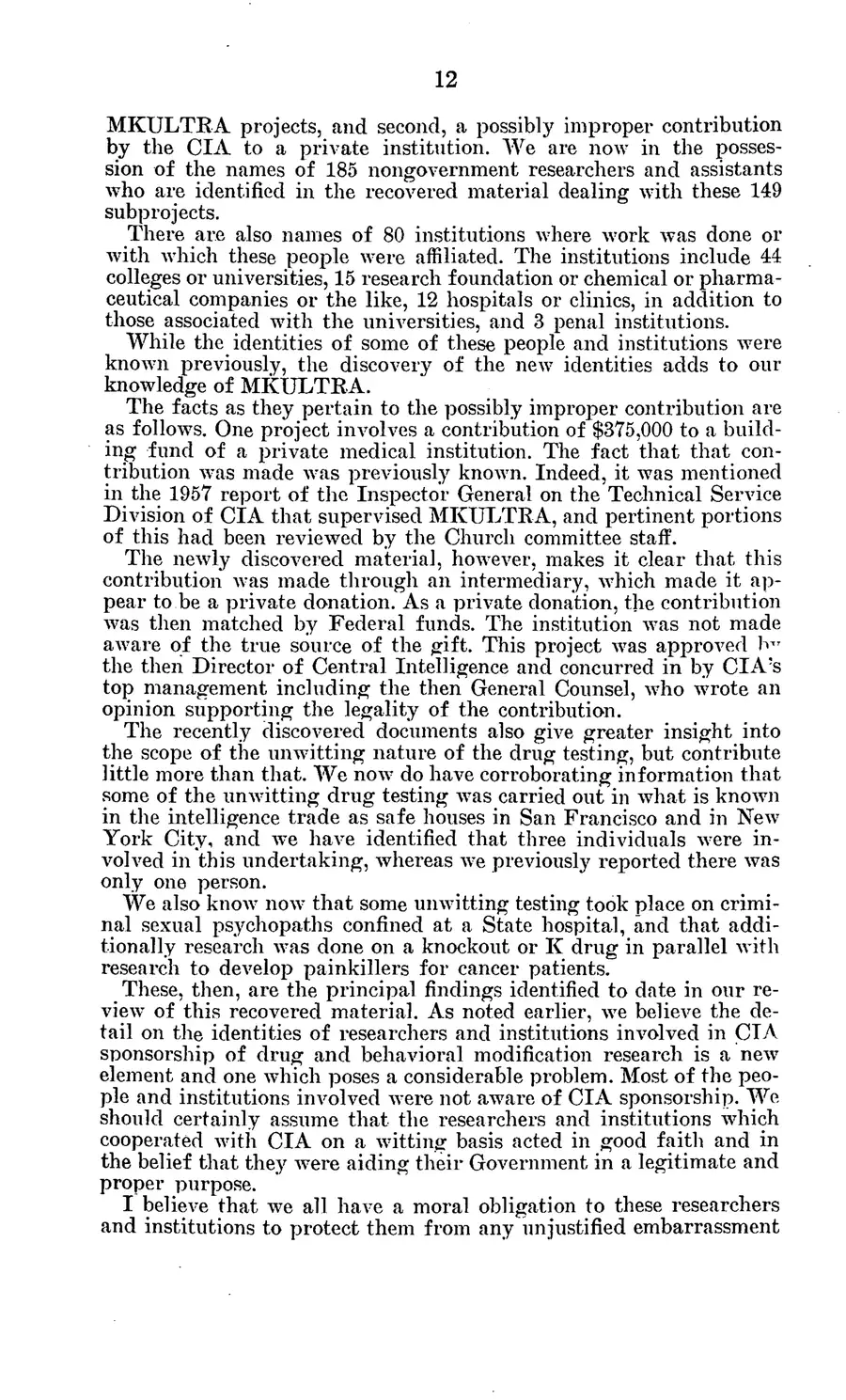 Project MKULTRA, the CIA's Program of Research in Behavioral Modification — source page 16, facsimile of the released scan