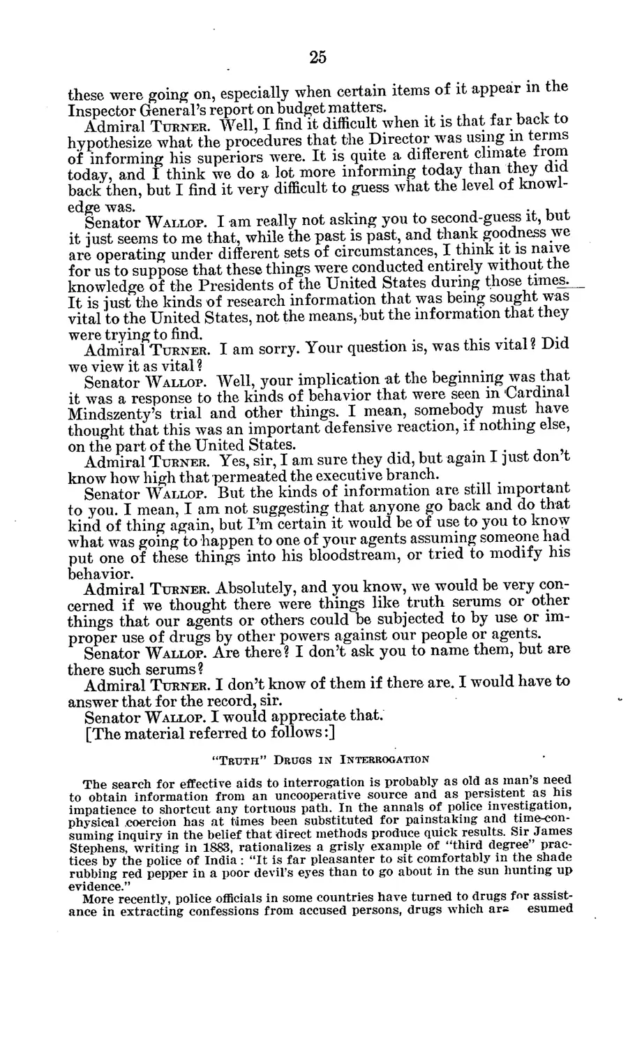 Project MKULTRA, the CIA's Program of Research in Behavioral Modification — source page 29, facsimile of the released scan