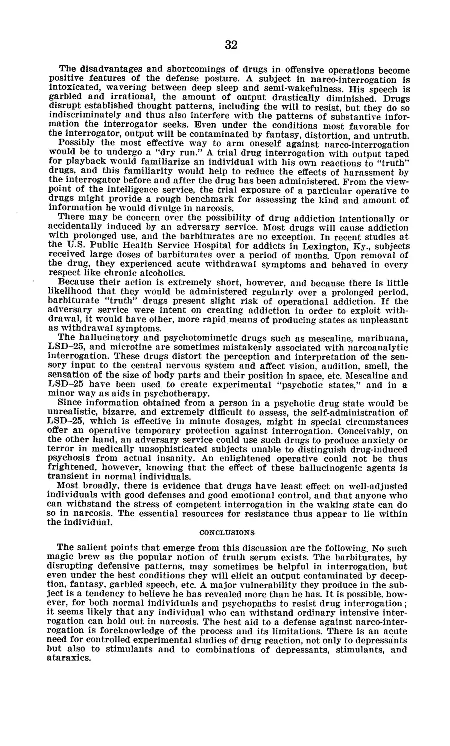 Project MKULTRA, the CIA's Program of Research in Behavioral Modification — source page 36, facsimile of the released scan