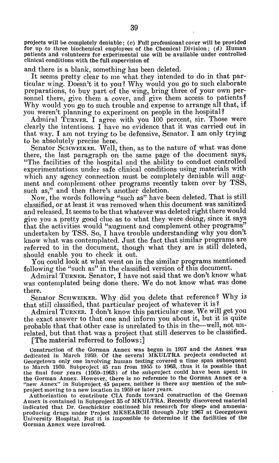 Project MKULTRA, the CIA's Program of Research in Behavioral Modification — source page 43, facsimile of the released scan