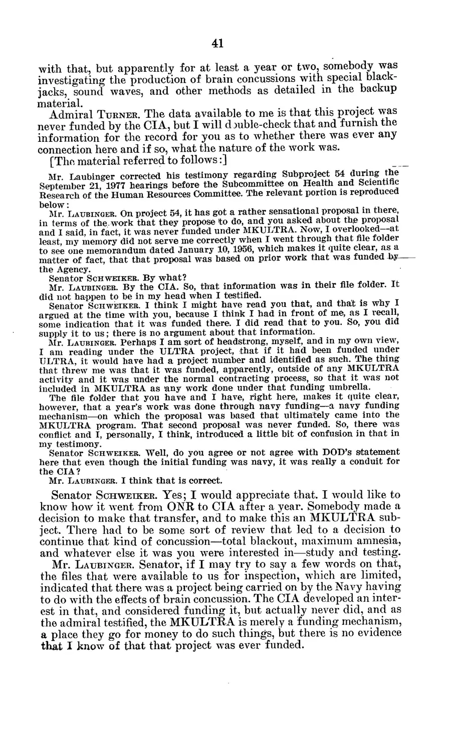 Project MKULTRA, the CIA's Program of Research in Behavioral Modification — source page 45, facsimile of the released scan