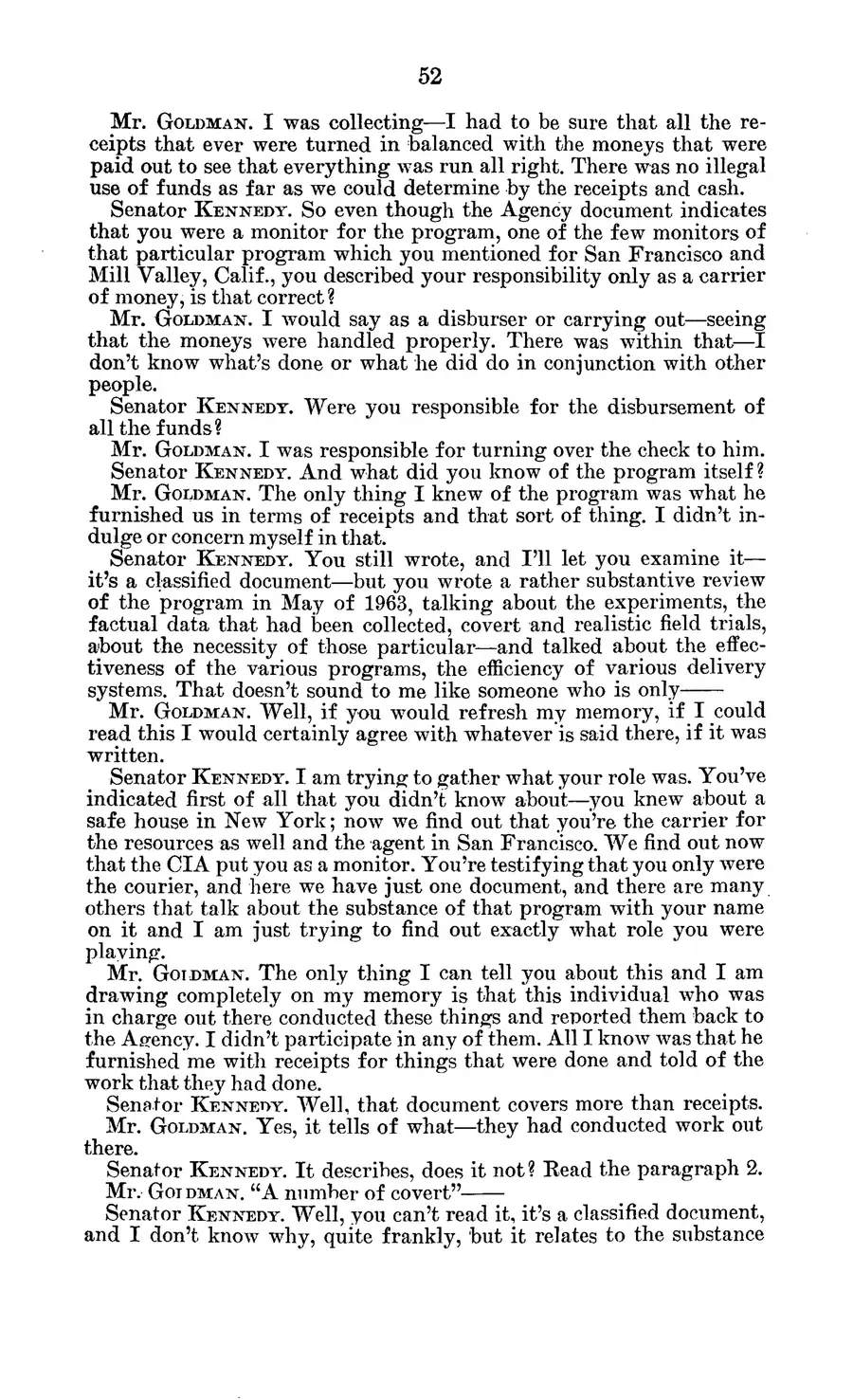 Project MKULTRA, the CIA's Program of Research in Behavioral Modification — source page 56, facsimile of the released scan