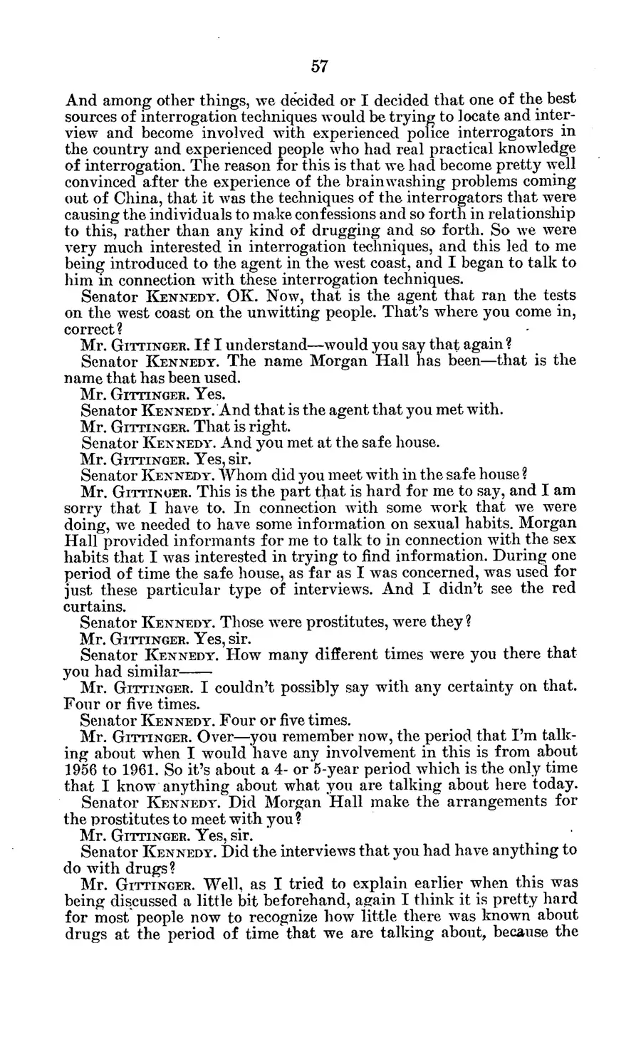 Project MKULTRA, the CIA's Program of Research in Behavioral Modification — source page 61, facsimile of the released scan