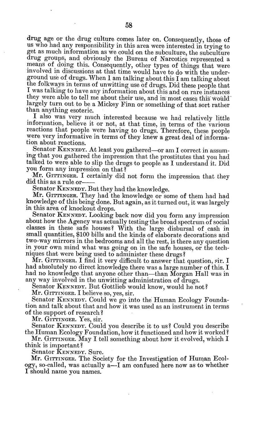 Project MKULTRA, the CIA's Program of Research in Behavioral Modification — source page 62, facsimile of the released scan