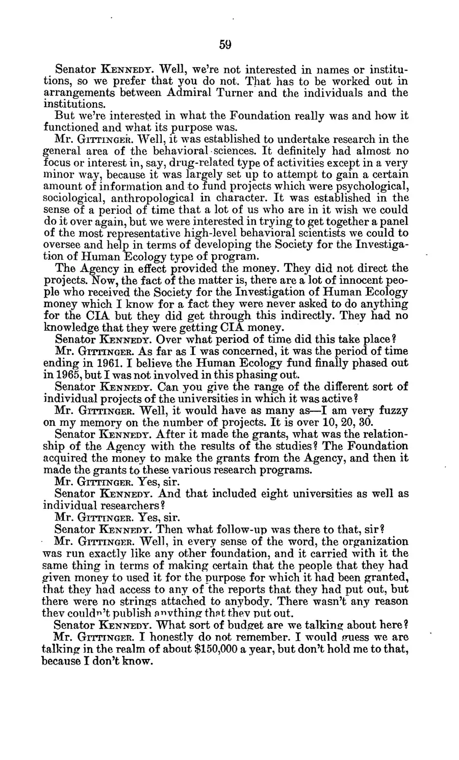 Project MKULTRA, the CIA's Program of Research in Behavioral Modification — source page 63, facsimile of the released scan