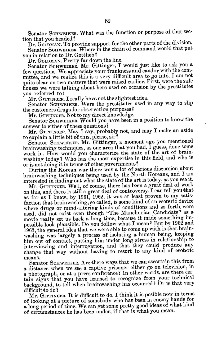 Project MKULTRA, the CIA's Program of Research in Behavioral Modification — source page 66, facsimile of the released scan