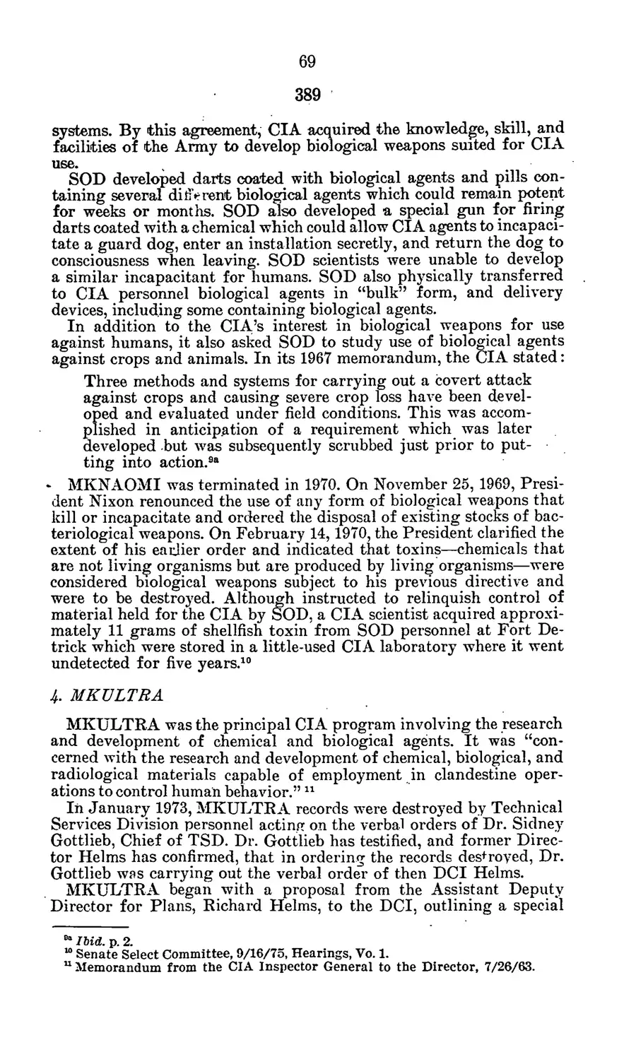 Project MKULTRA, the CIA's Program of Research in Behavioral Modification — source page 72, facsimile of the released scan