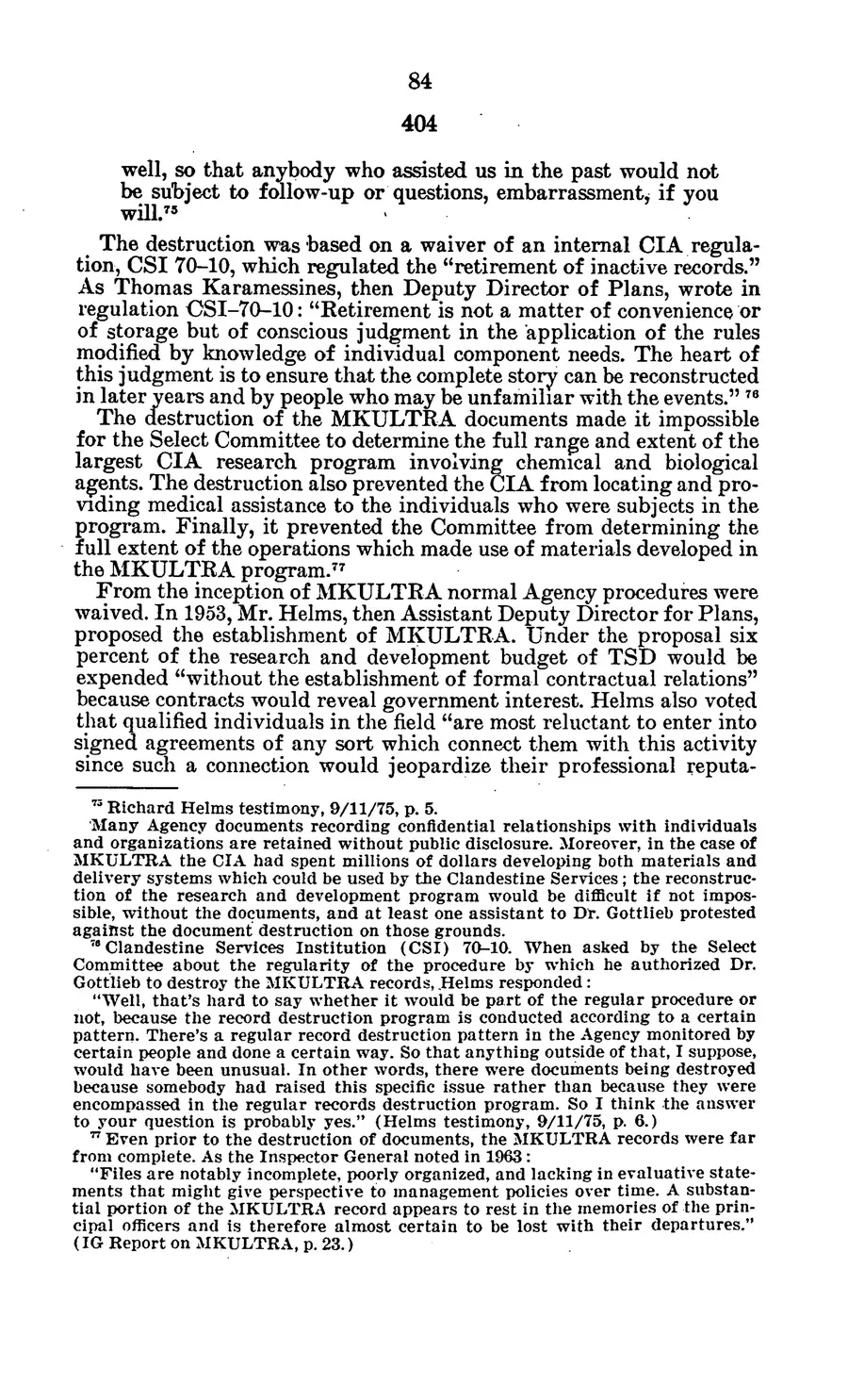 Project MKULTRA, the CIA's Program of Research in Behavioral Modification — source page 87, facsimile of the released scan