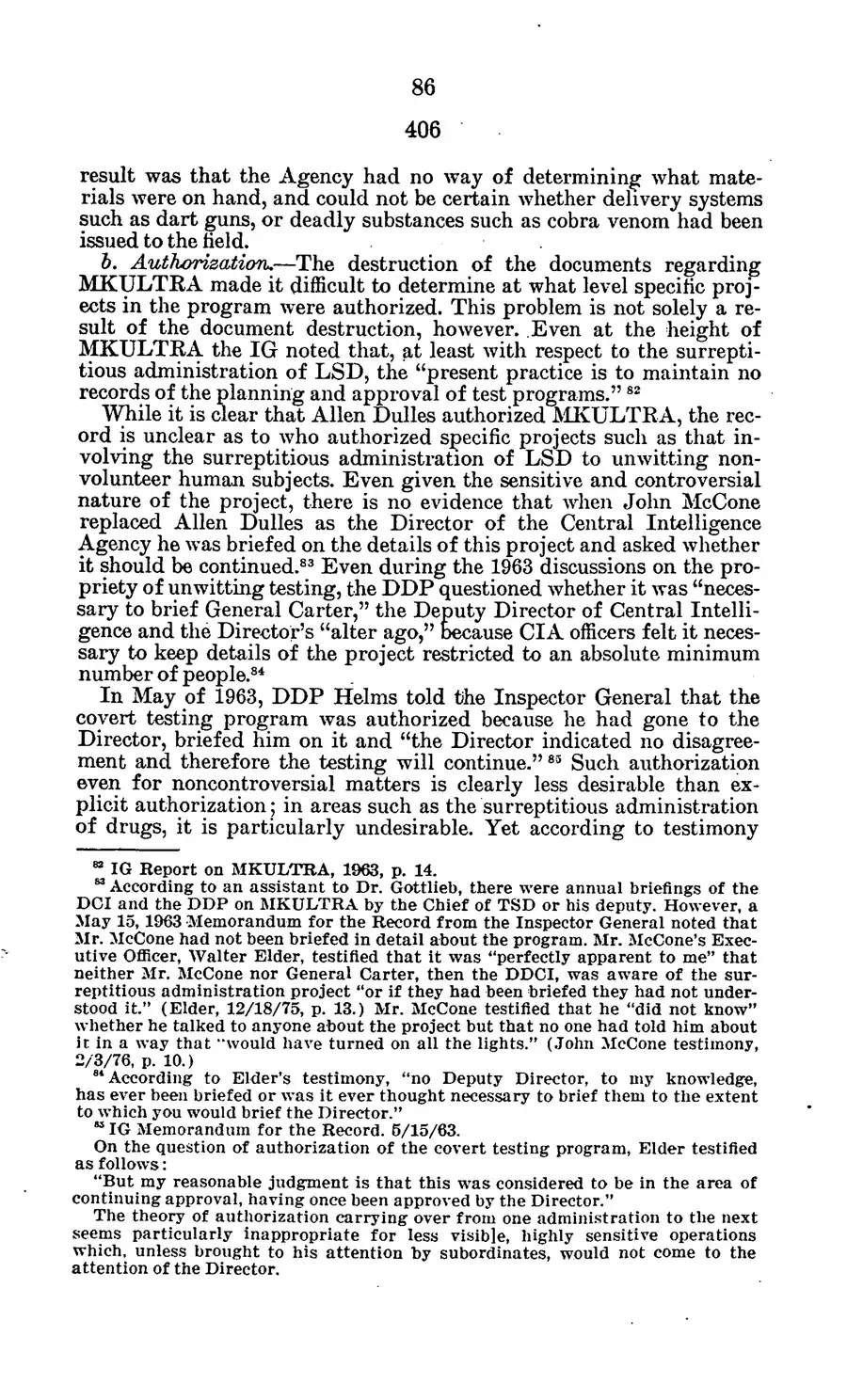 Project MKULTRA, the CIA's Program of Research in Behavioral Modification — source page 89, facsimile of the released scan