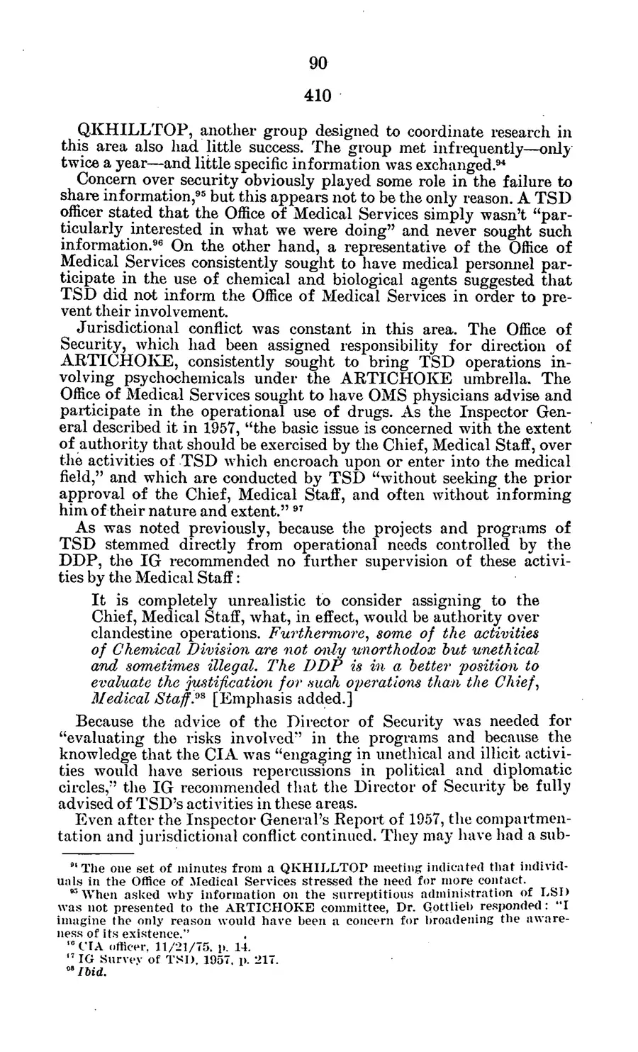 Project MKULTRA, the CIA's Program of Research in Behavioral Modification — source page 93, facsimile of the released scan
