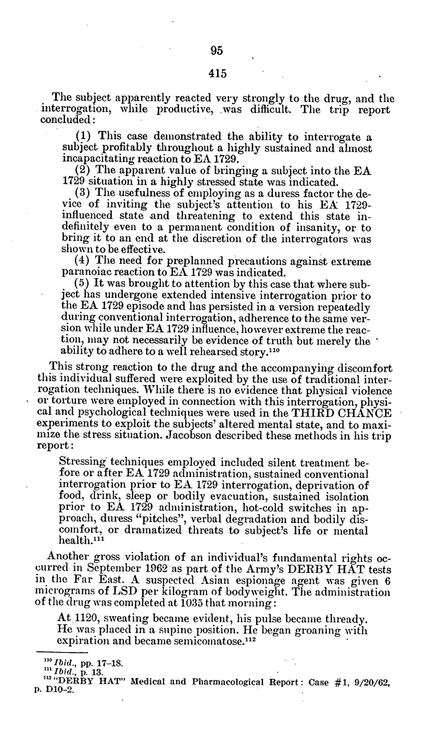 Project MKULTRA, the CIA's Program of Research in Behavioral Modification — source page 98, facsimile of the released scan