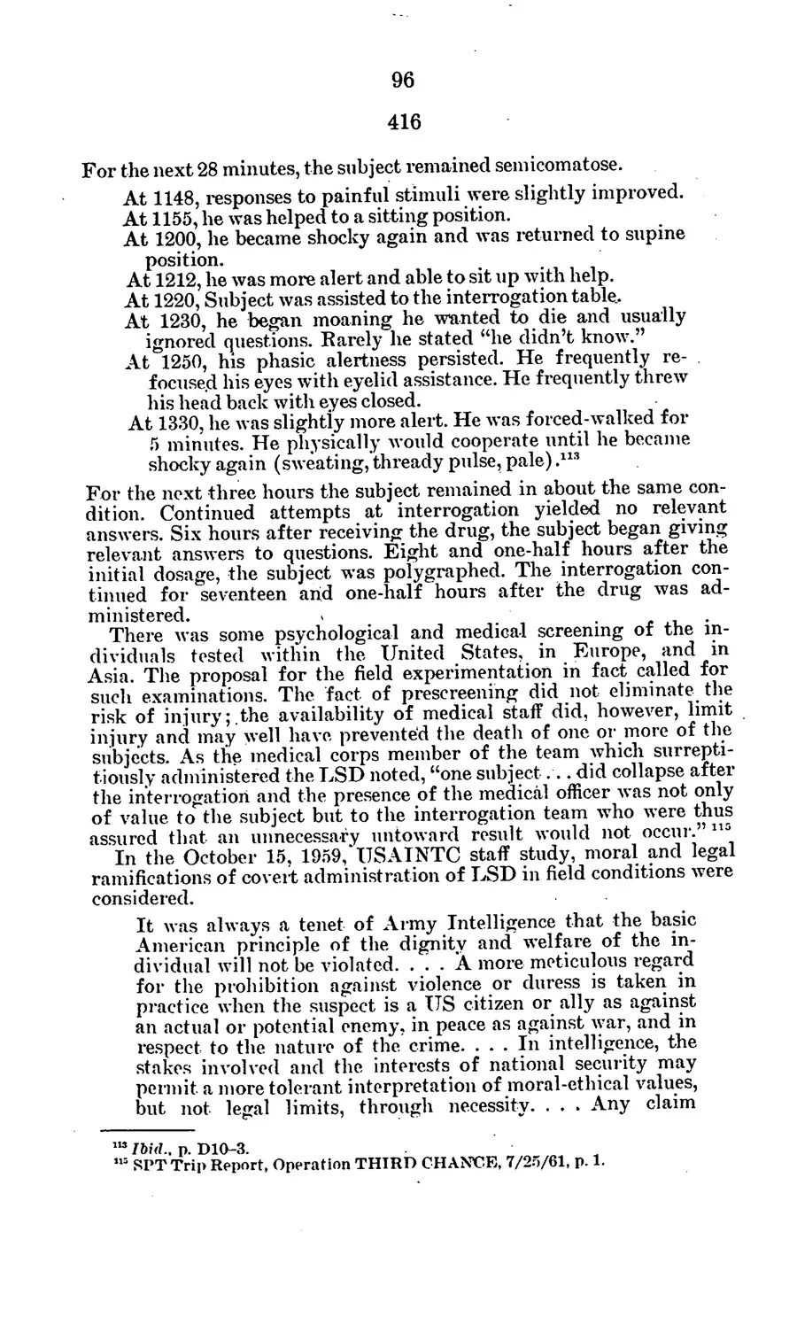 Project MKULTRA, the CIA's Program of Research in Behavioral Modification — source page 99, facsimile of the released scan