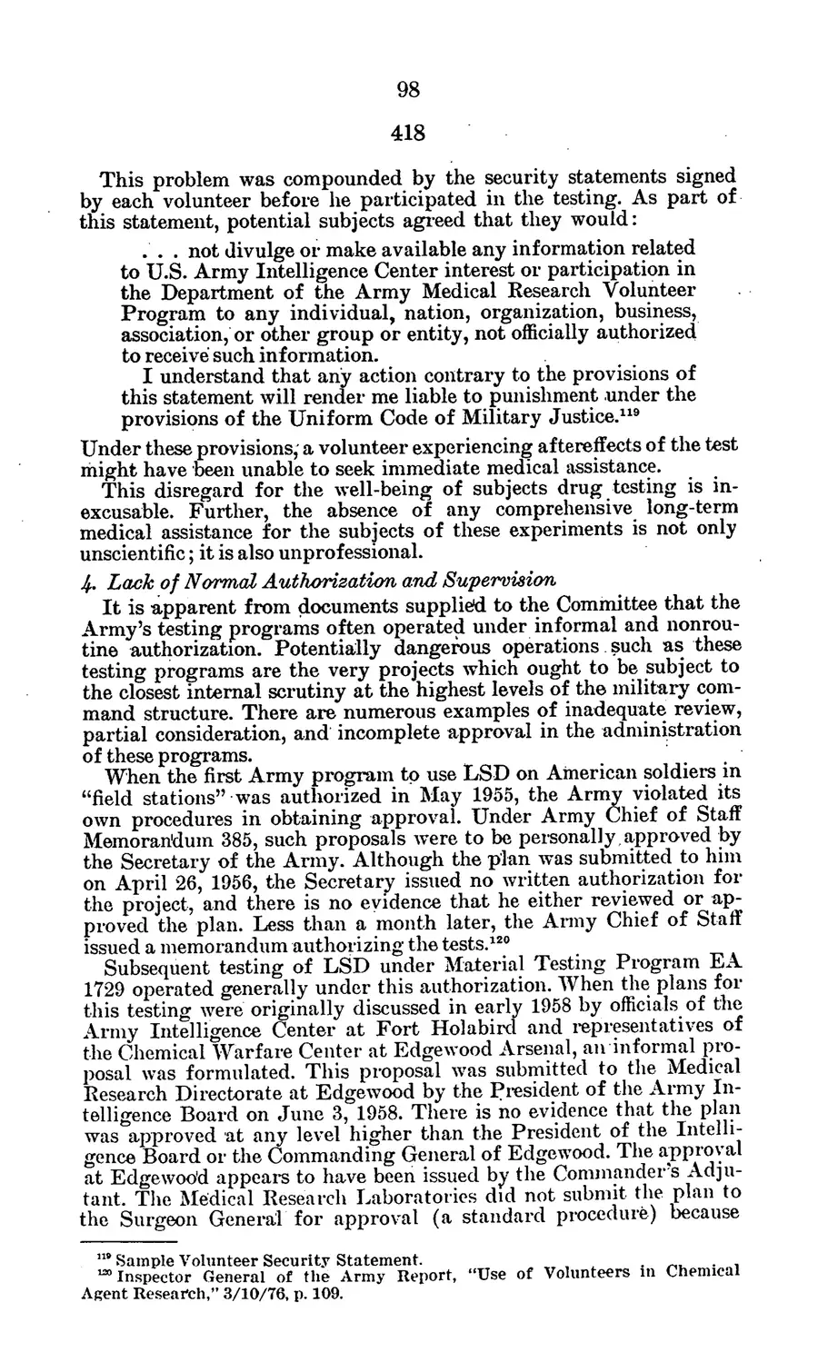 Project MKULTRA, the CIA's Program of Research in Behavioral Modification — source page 101, facsimile of the released scan