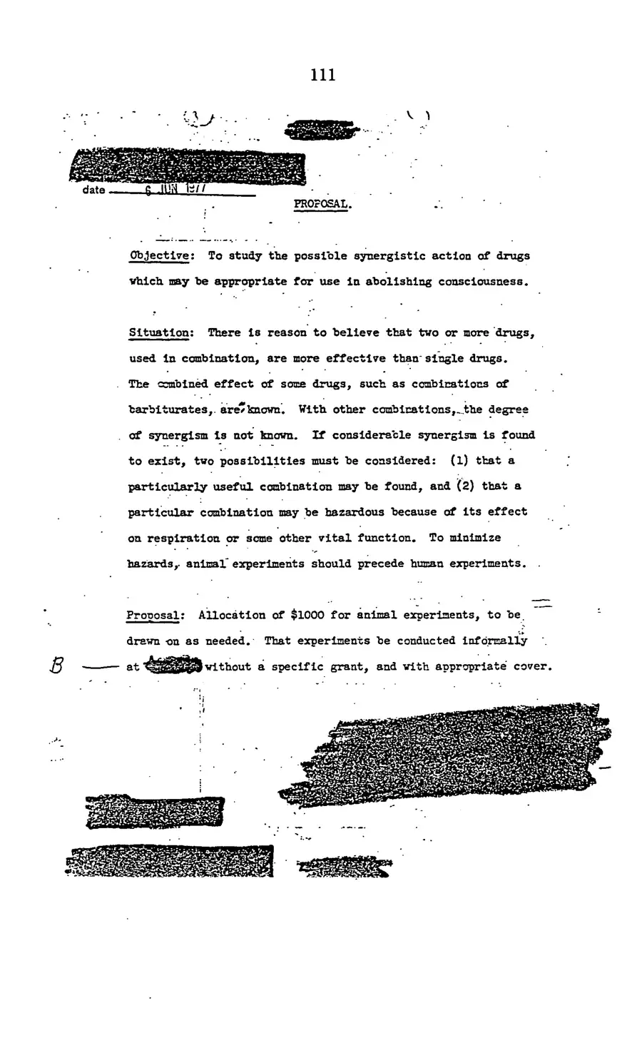 Project MKULTRA, the CIA's Program of Research in Behavioral Modification — source page 113, facsimile of the released scan
