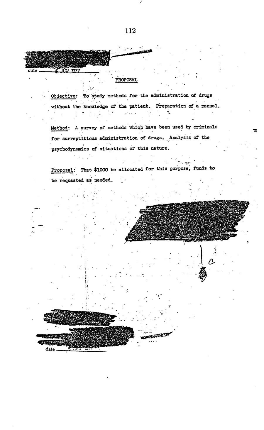 Project MKULTRA, the CIA's Program of Research in Behavioral Modification — source page 114, facsimile of the released scan