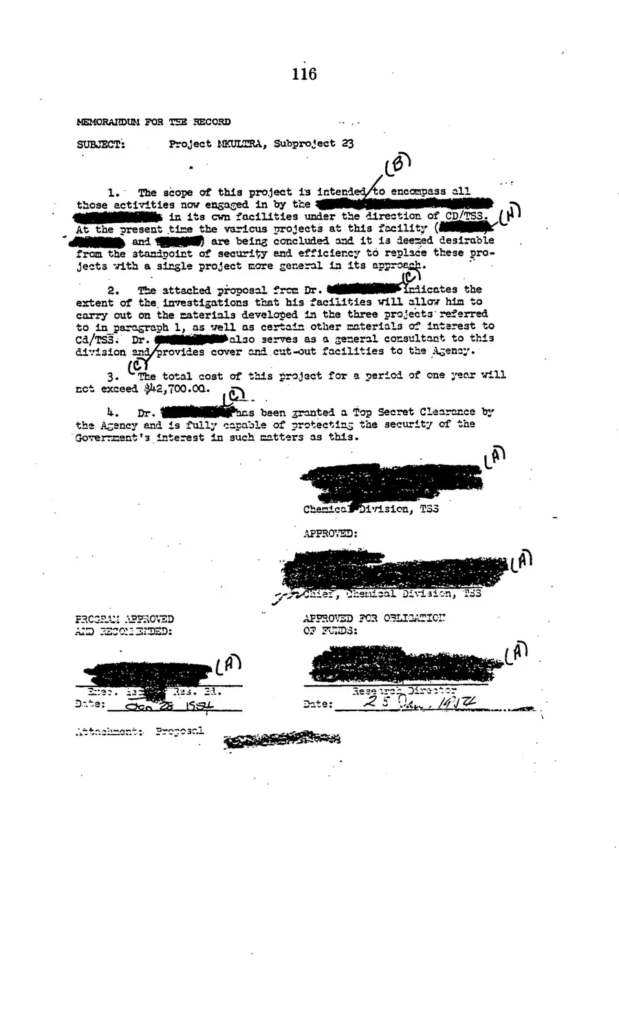 Project MKULTRA, the CIA's Program of Research in Behavioral Modification — source page 118, facsimile of the released scan
