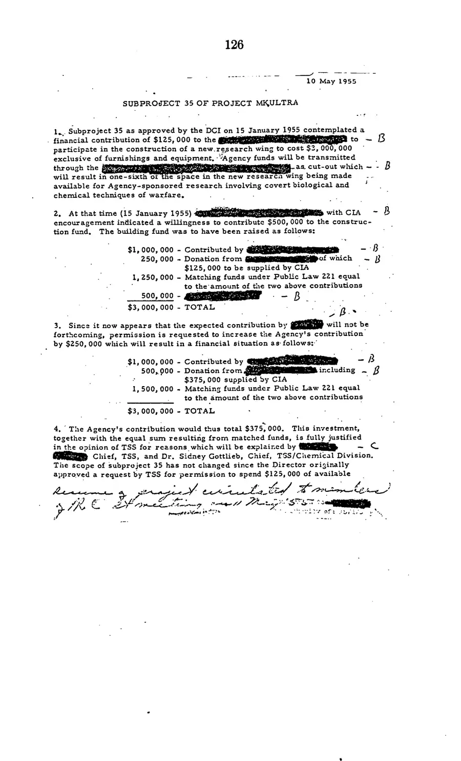 Project MKULTRA, the CIA's Program of Research in Behavioral Modification — source page 128, facsimile of the released scan