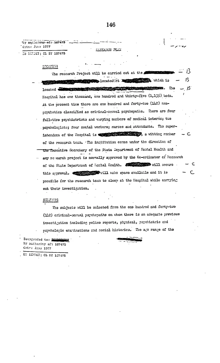 Project MKULTRA, the CIA's Program of Research in Behavioral Modification — source page 148, facsimile of the released scan