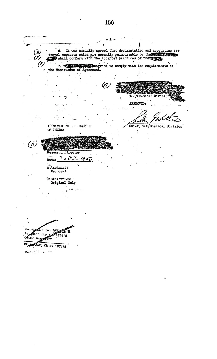 Project MKULTRA, the CIA's Program of Research in Behavioral Modification — source page 158, facsimile of the released scan