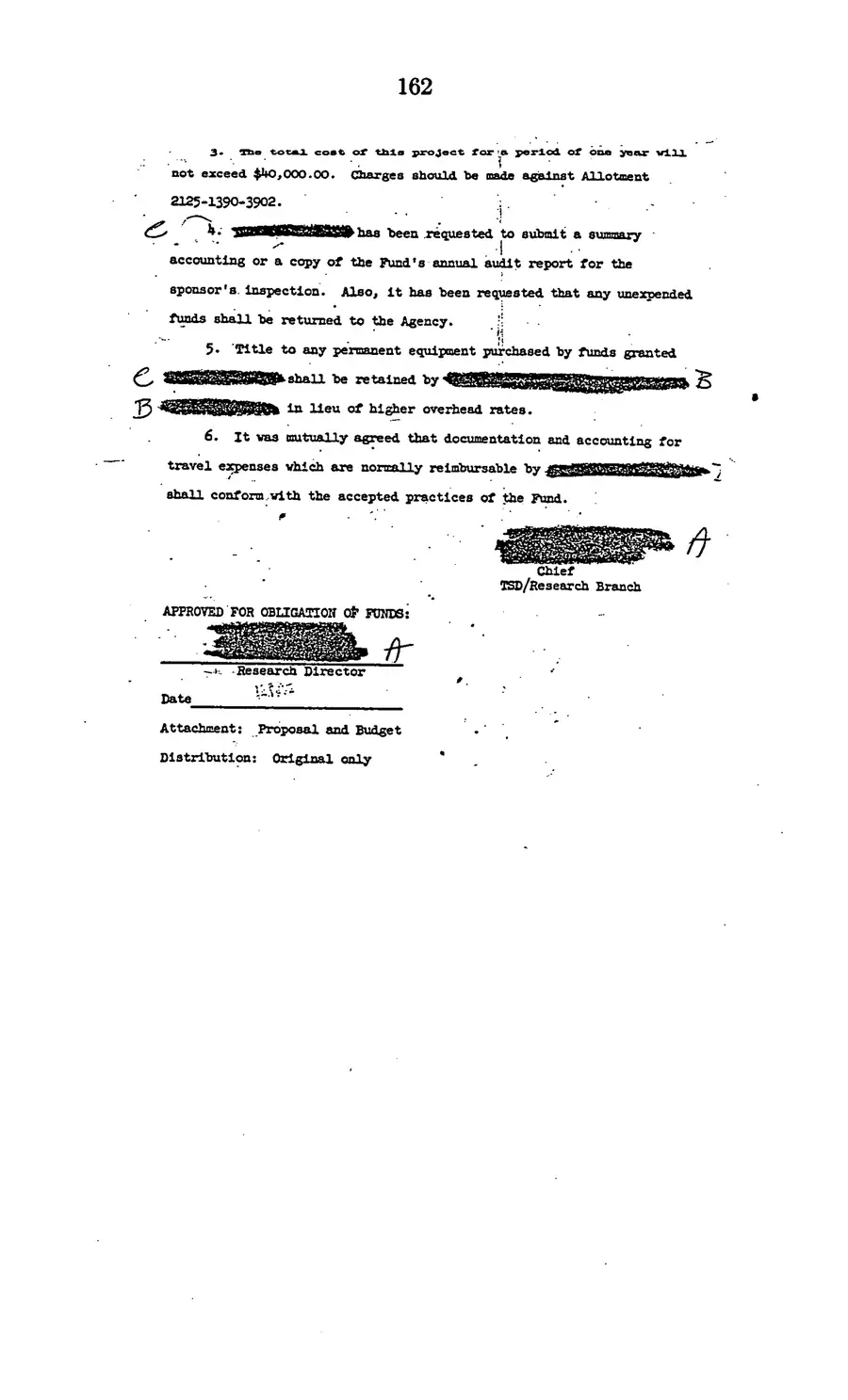 Project MKULTRA, the CIA's Program of Research in Behavioral Modification — source page 164, facsimile of the released scan