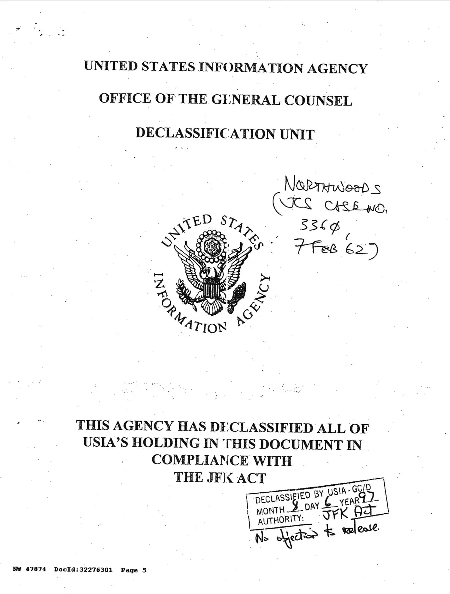 Justification for US Military Intervention in Cuba — source page 5, facsimile of the released scan