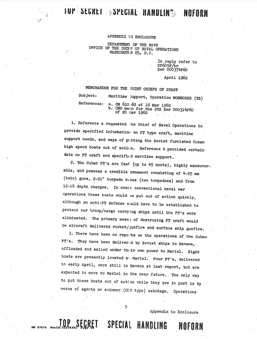 Justification for US Military Intervention in Cuba — source page 14, facsimile of the released scan