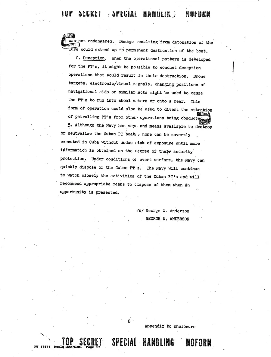 Justification for US Military Intervention in Cuba — source page 17, facsimile of the released scan