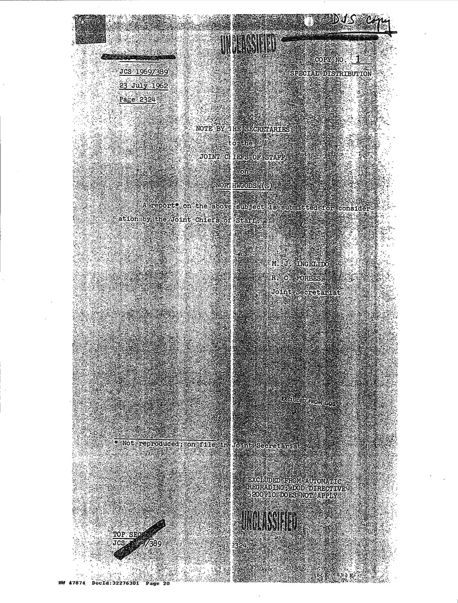 Justification for US Military Intervention in Cuba — source page 20, facsimile of the released scan