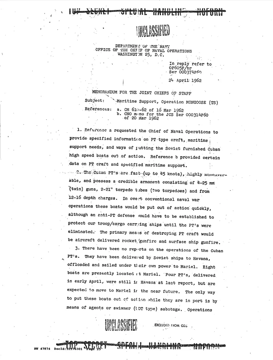 Justification for US Military Intervention in Cuba — source page 25, facsimile of the released scan