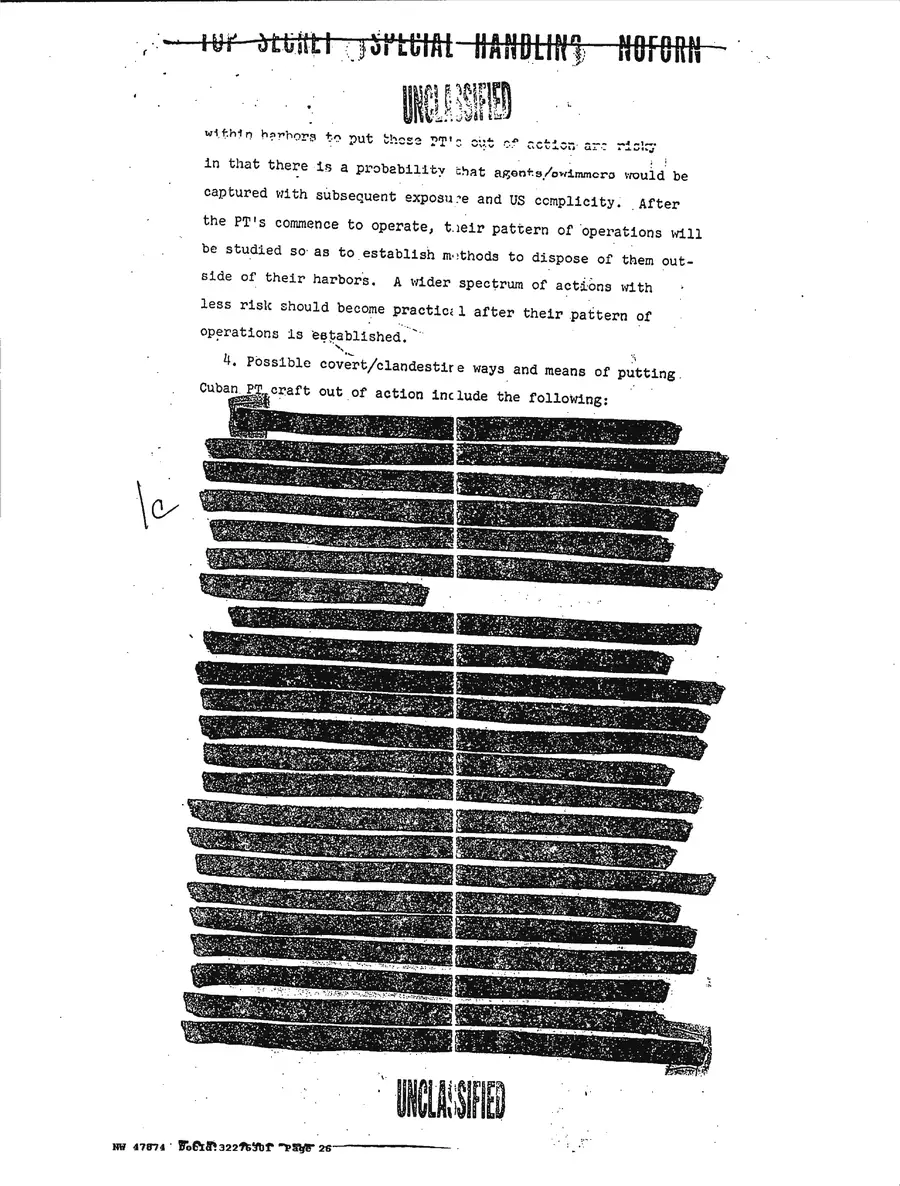 Justification for US Military Intervention in Cuba — source page 26, facsimile of the released scan