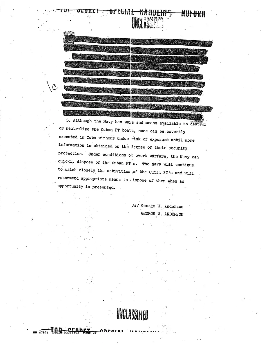 Justification for US Military Intervention in Cuba — source page 28, facsimile of the released scan