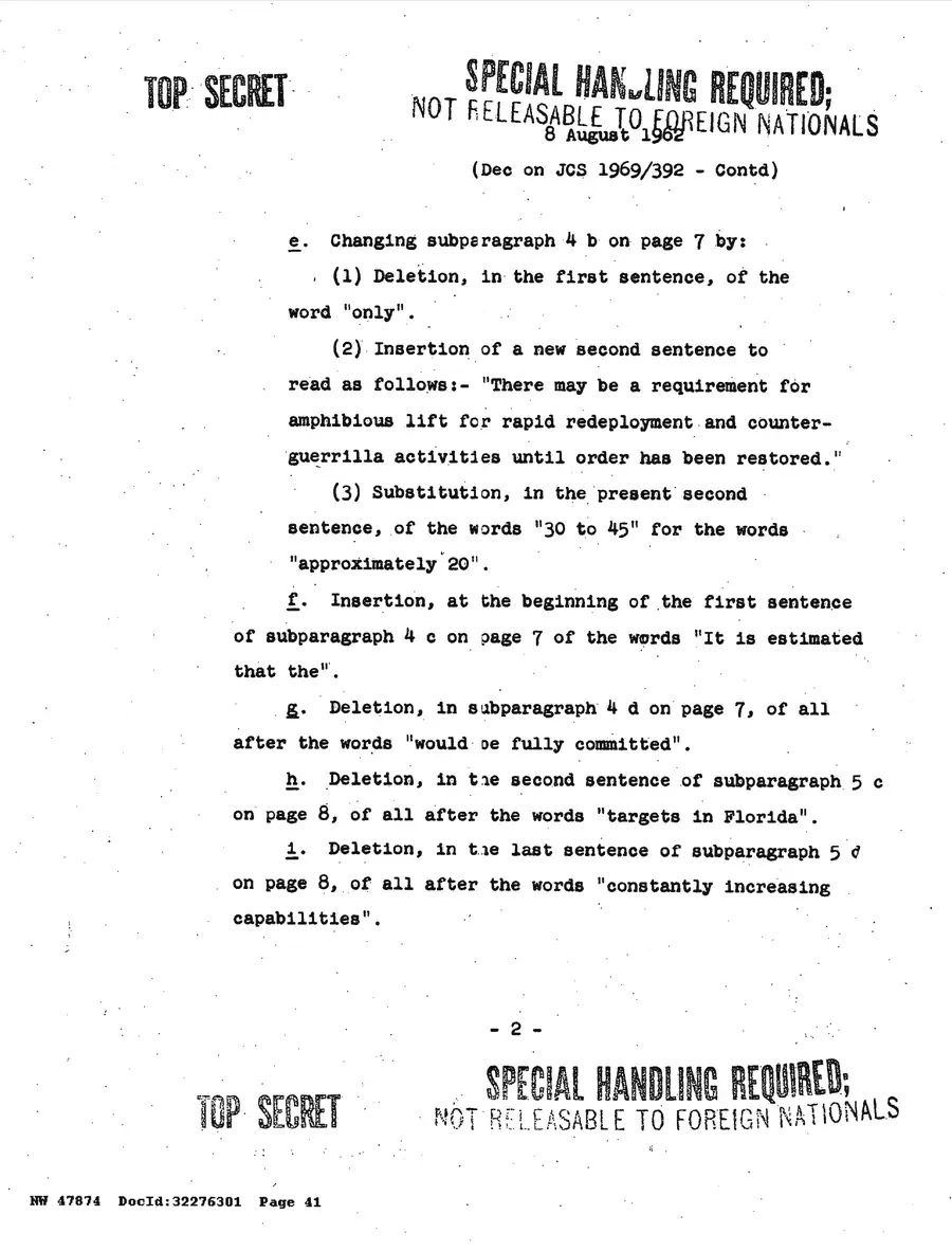 Justification for US Military Intervention in Cuba — source page 41, facsimile of the released scan