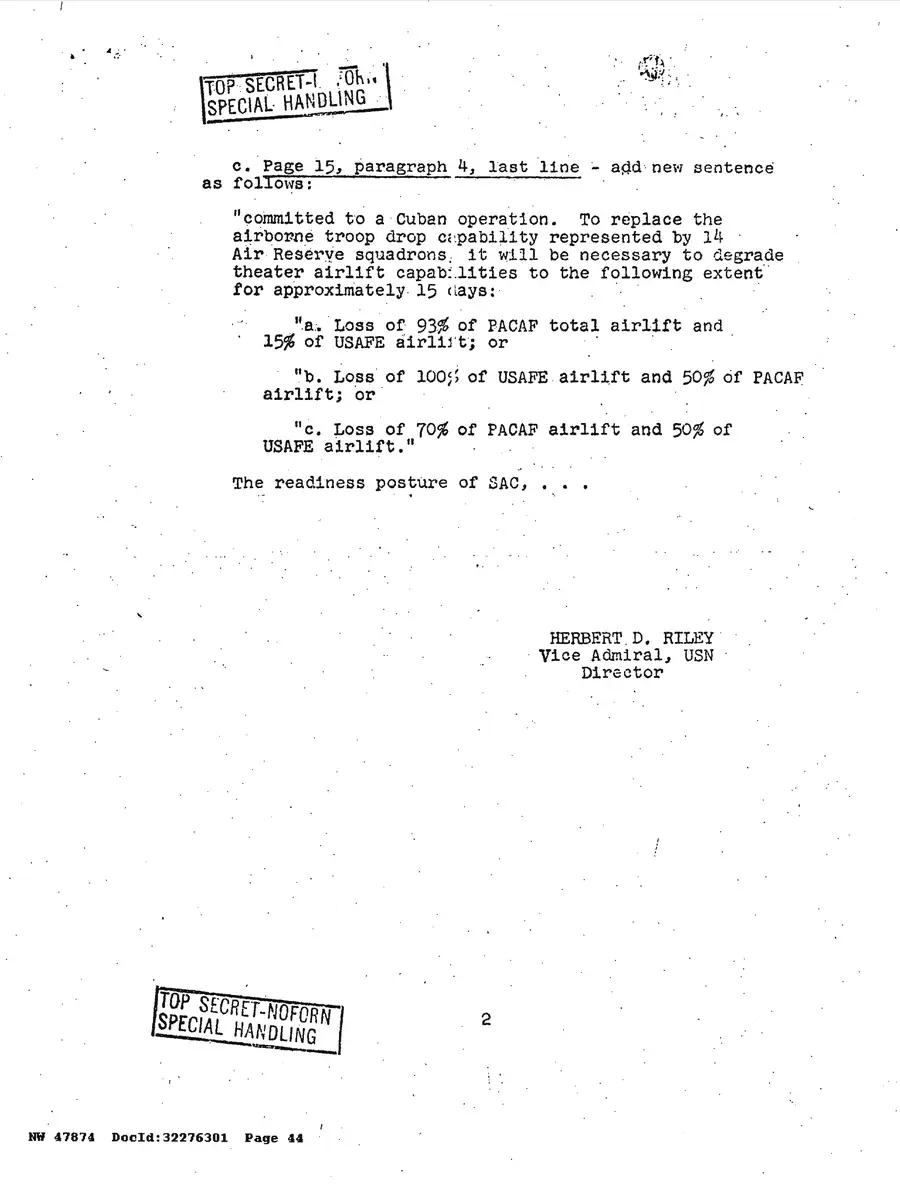 Justification for US Military Intervention in Cuba — source page 44, facsimile of the released scan