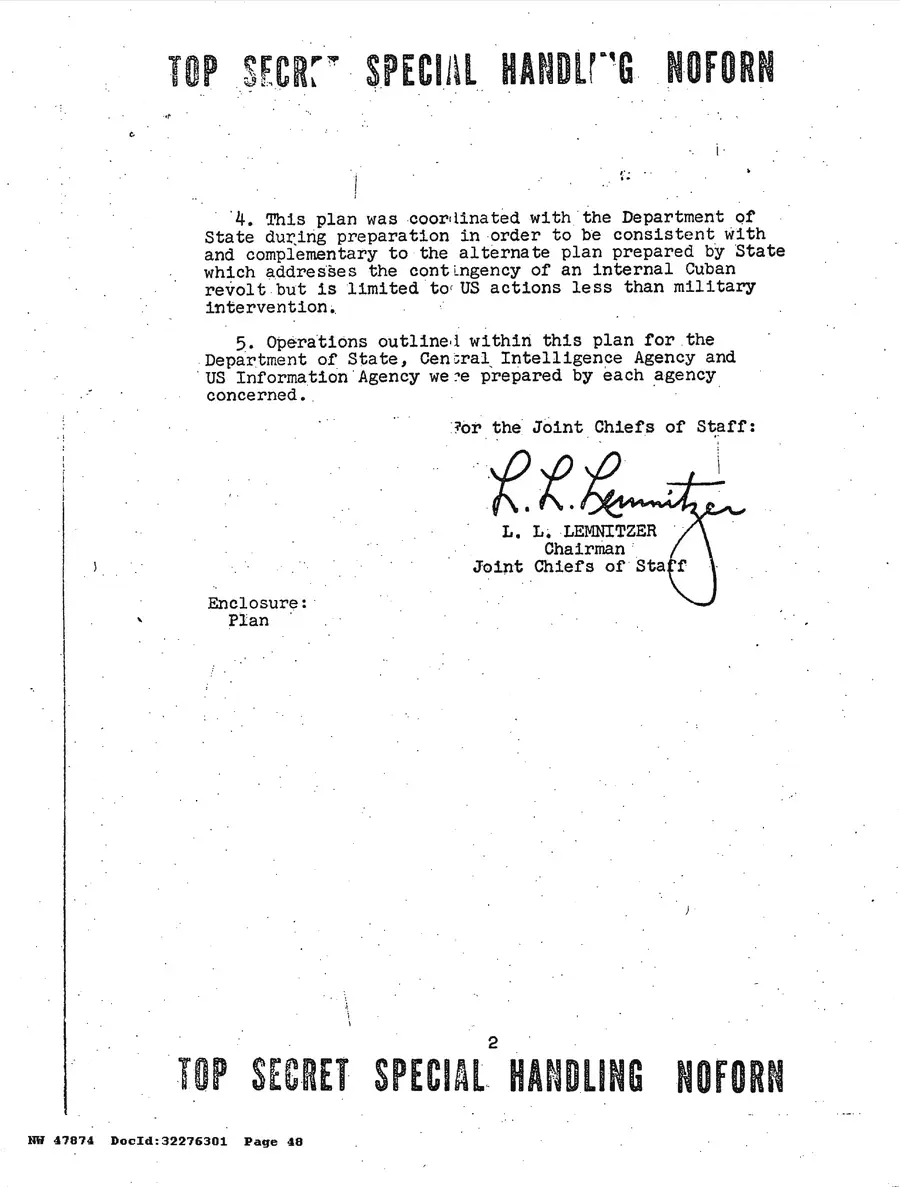 Justification for US Military Intervention in Cuba — source page 48, facsimile of the released scan