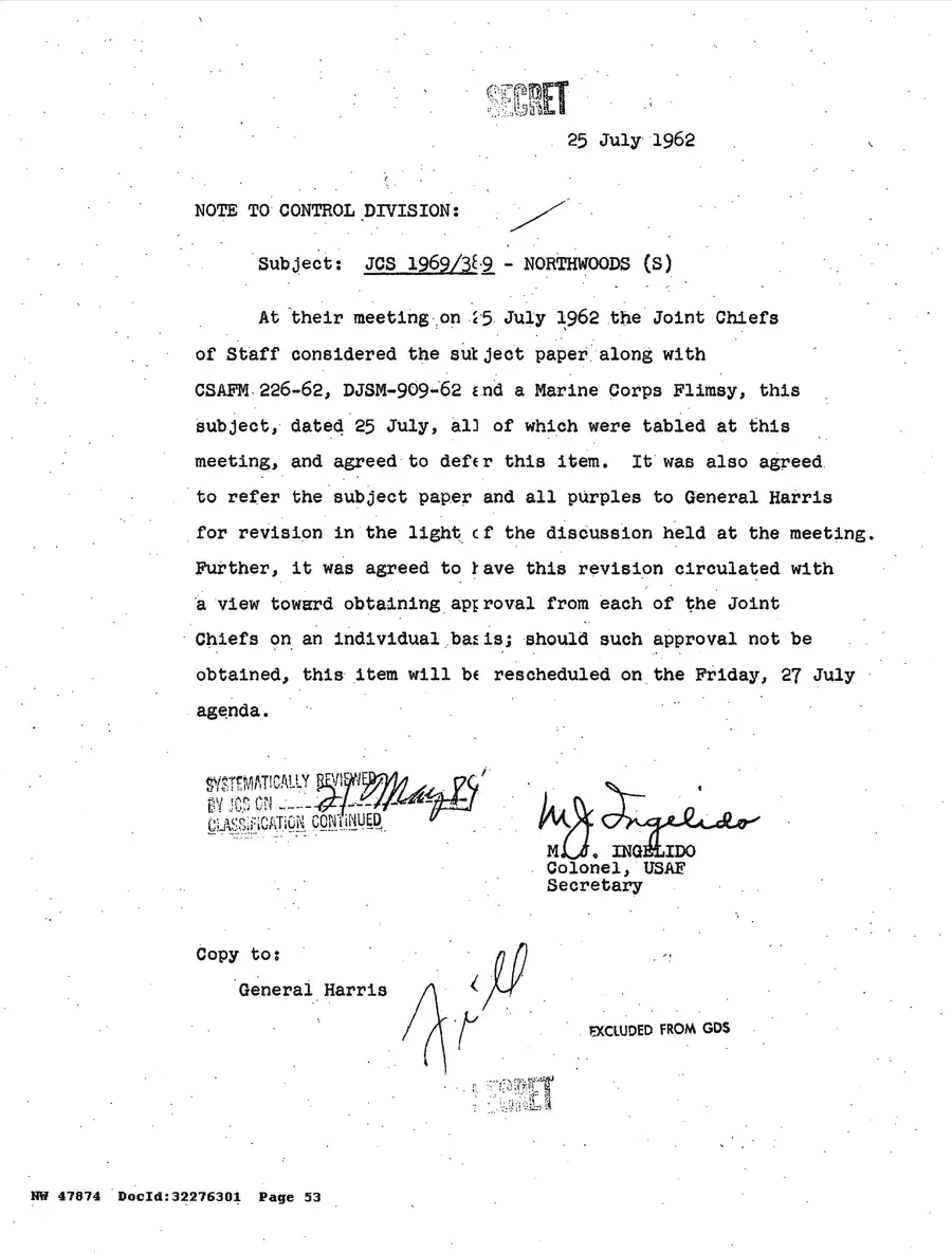 Justification for US Military Intervention in Cuba — source page 53, facsimile of the released scan