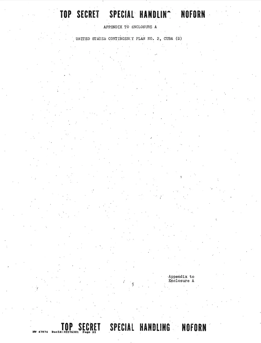 Justification for US Military Intervention in Cuba — source page 61, facsimile of the released scan