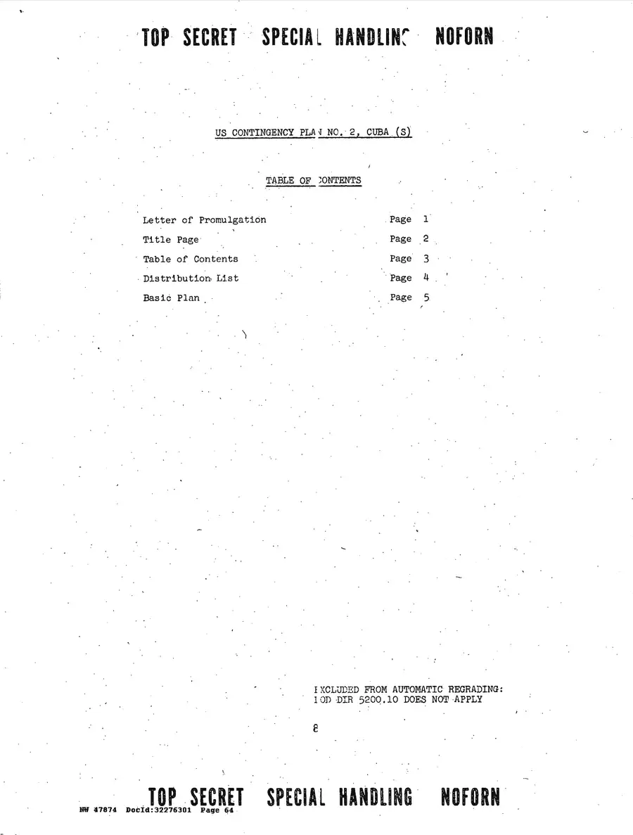 Justification for US Military Intervention in Cuba — source page 64, facsimile of the released scan