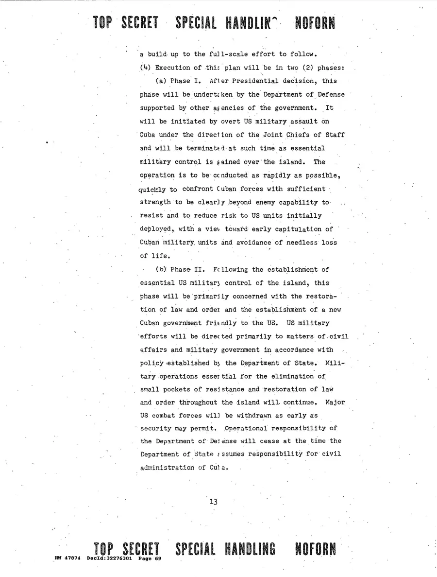 Justification for US Military Intervention in Cuba — source page 69, facsimile of the released scan