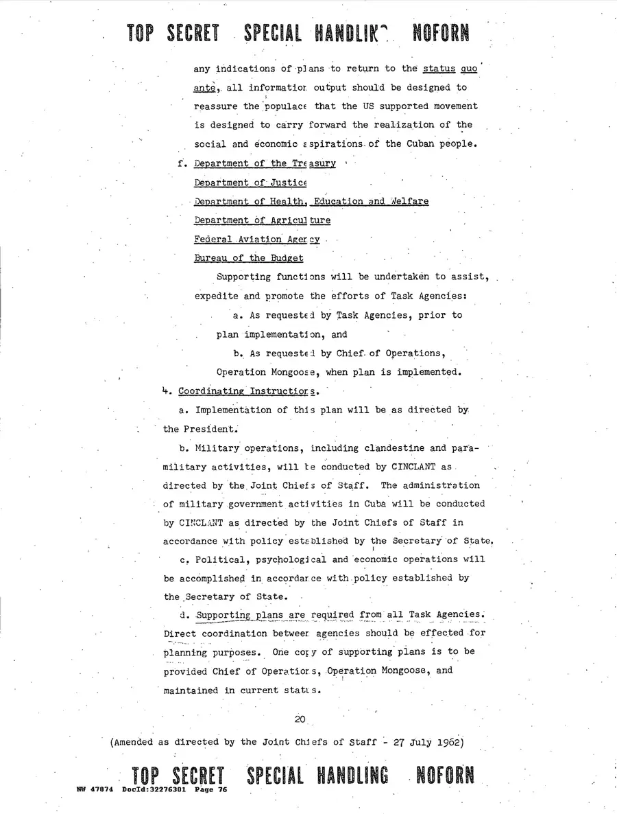 Justification for US Military Intervention in Cuba — source page 76, facsimile of the released scan