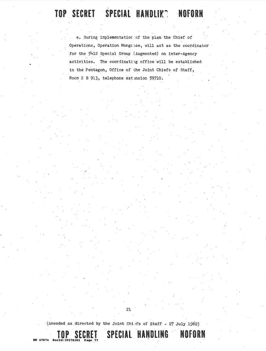 Justification for US Military Intervention in Cuba — source page 77, facsimile of the released scan