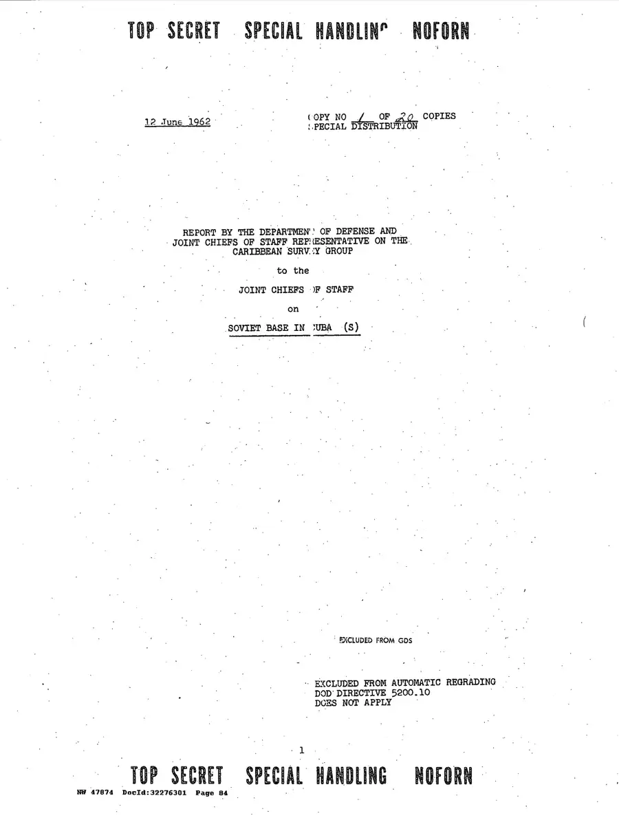 Justification for US Military Intervention in Cuba — source page 84, facsimile of the released scan