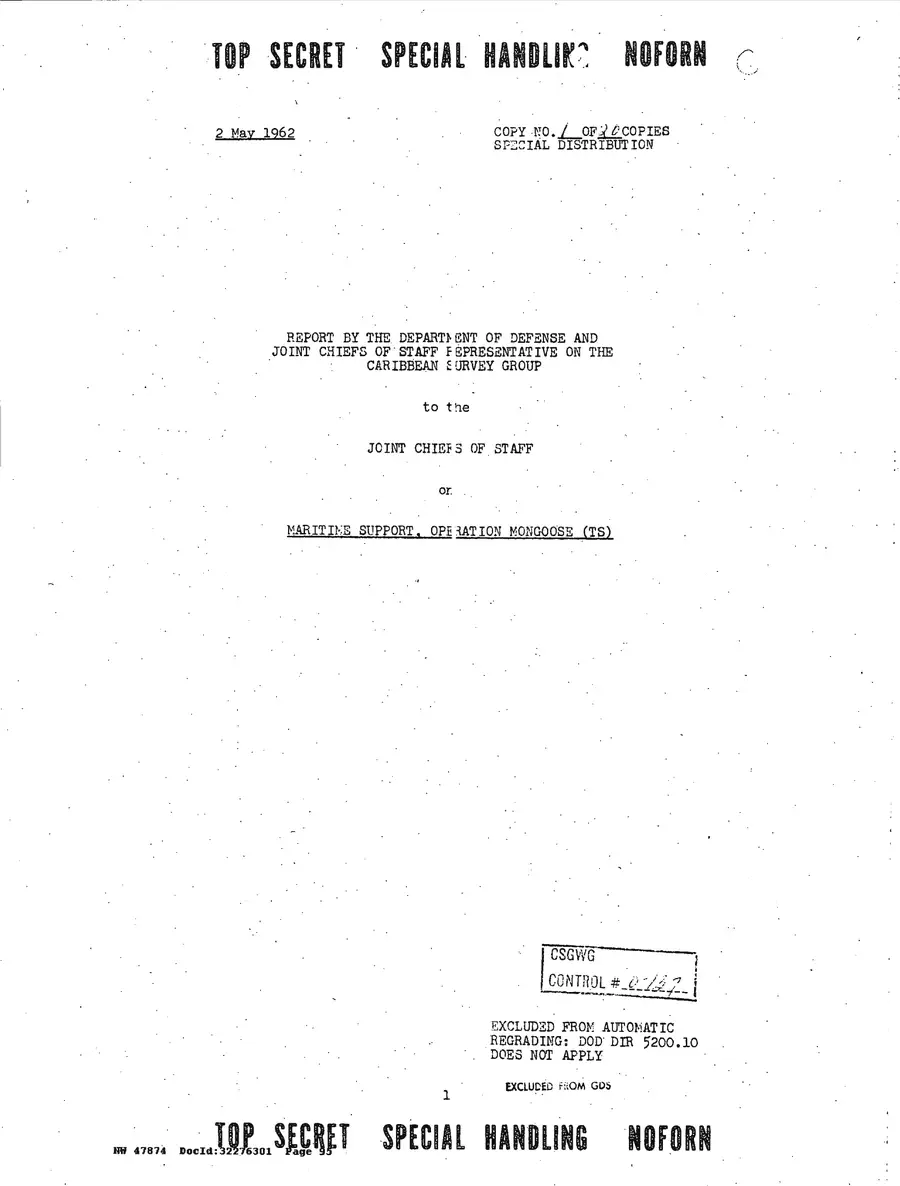 Justification for US Military Intervention in Cuba — source page 95, facsimile of the released scan