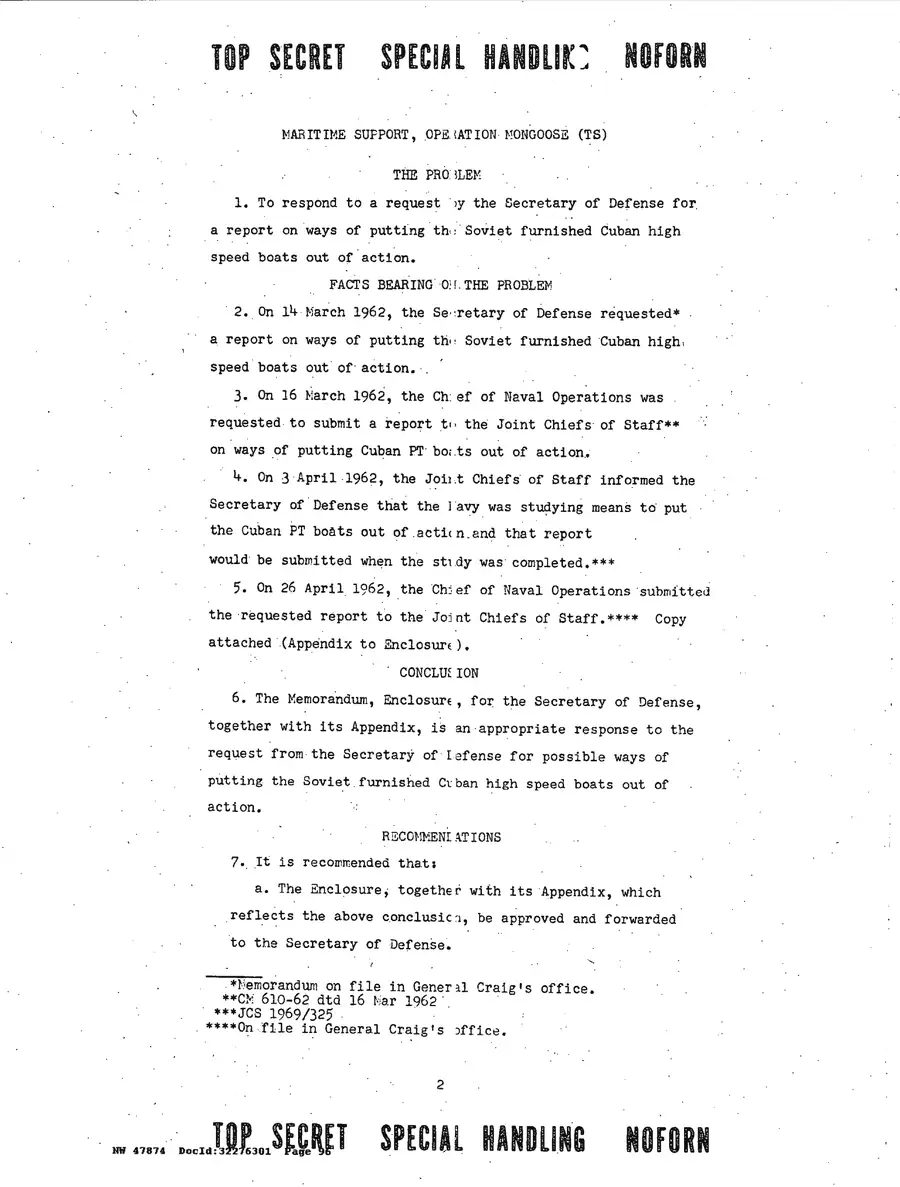 Justification for US Military Intervention in Cuba — source page 96, facsimile of the released scan
