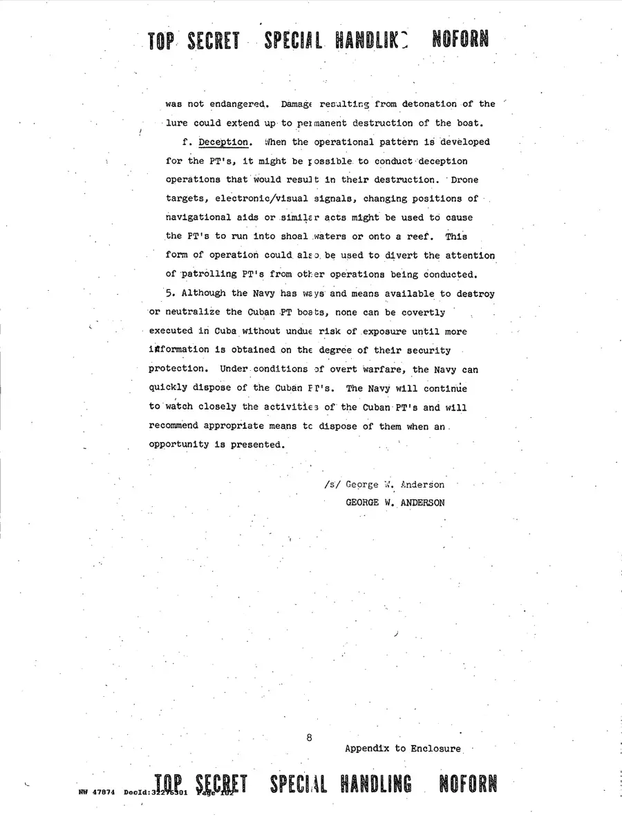 Justification for US Military Intervention in Cuba — source page 102, facsimile of the released scan