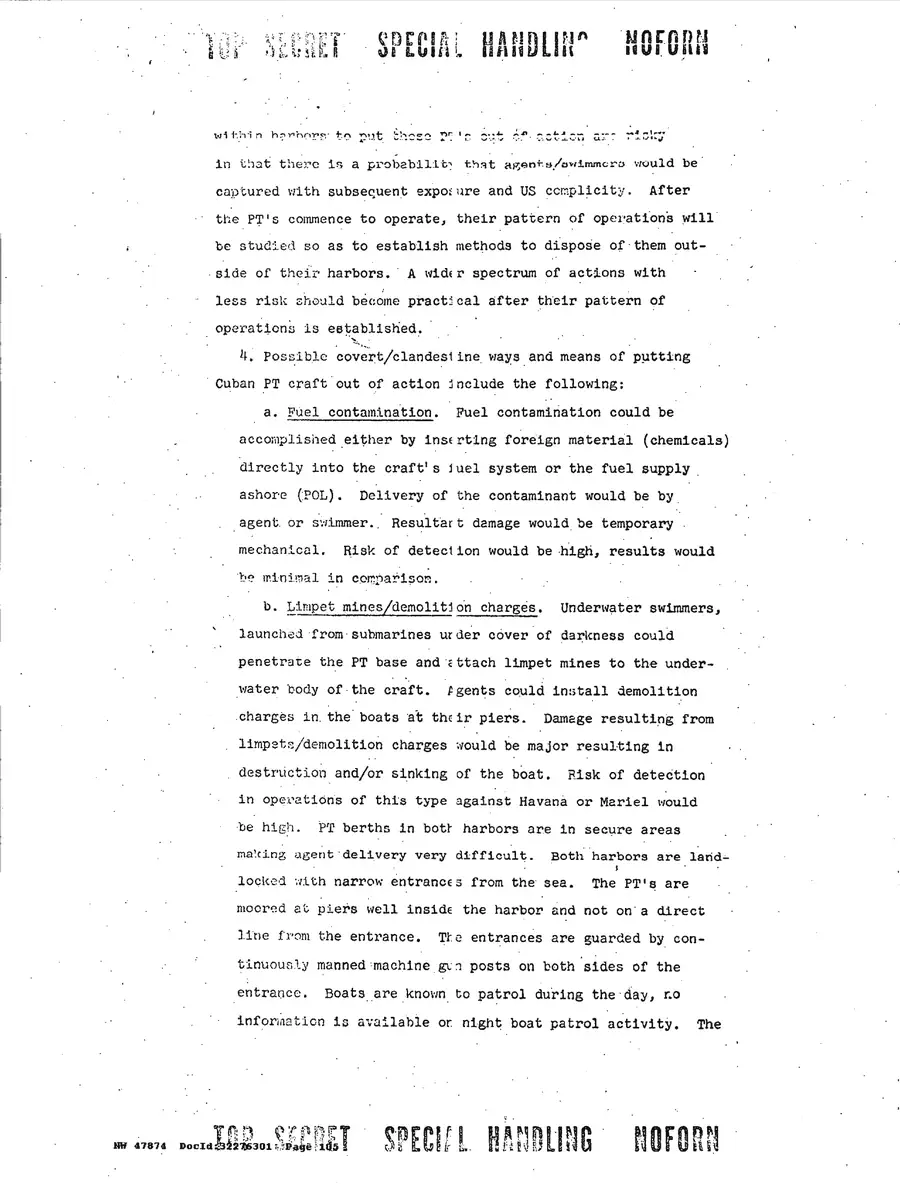 Justification for US Military Intervention in Cuba — source page 105, facsimile of the released scan